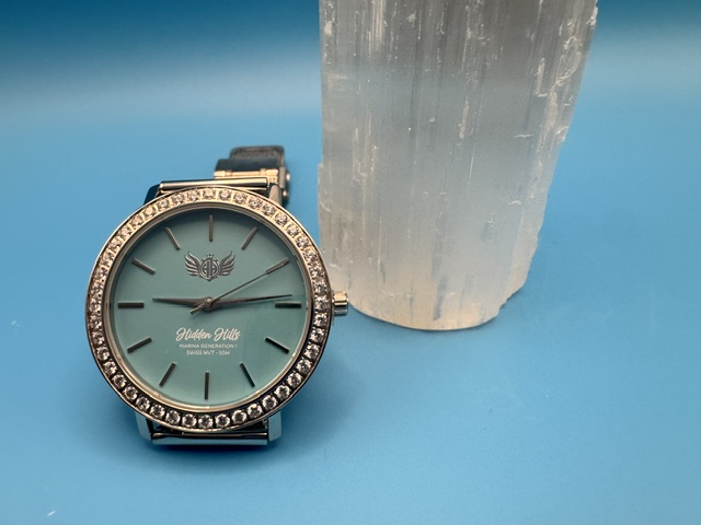 Hidden Hills watch styled with selenite crystal